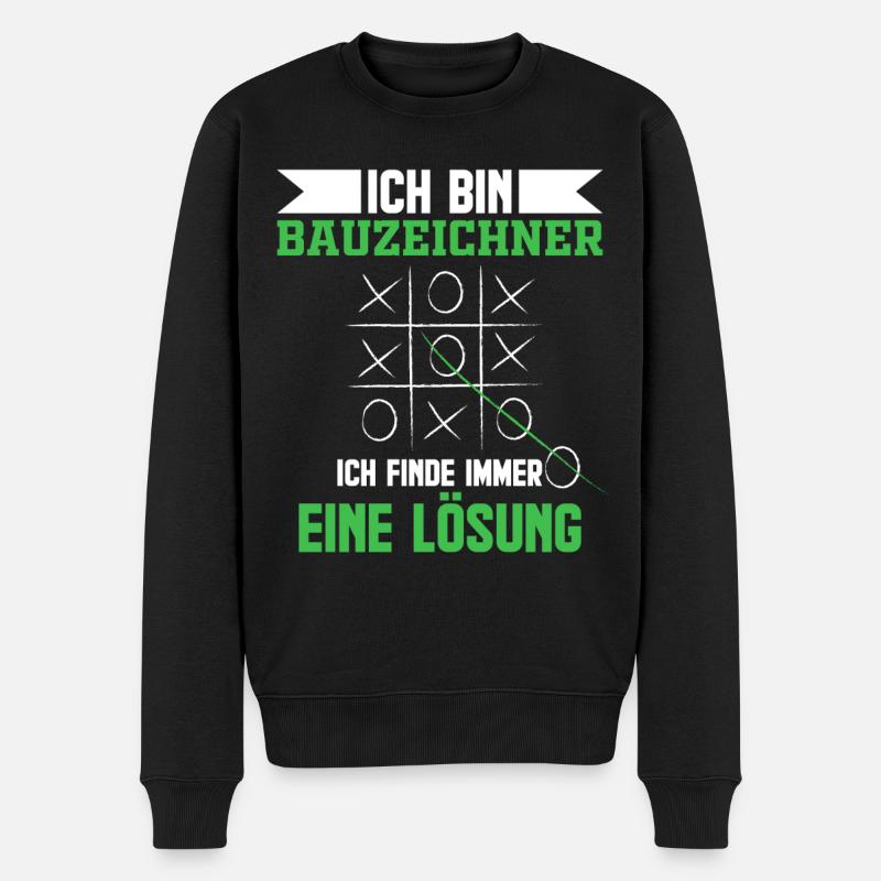 Bauzeichner - Männer Premium Bio Pullover - Schwarz