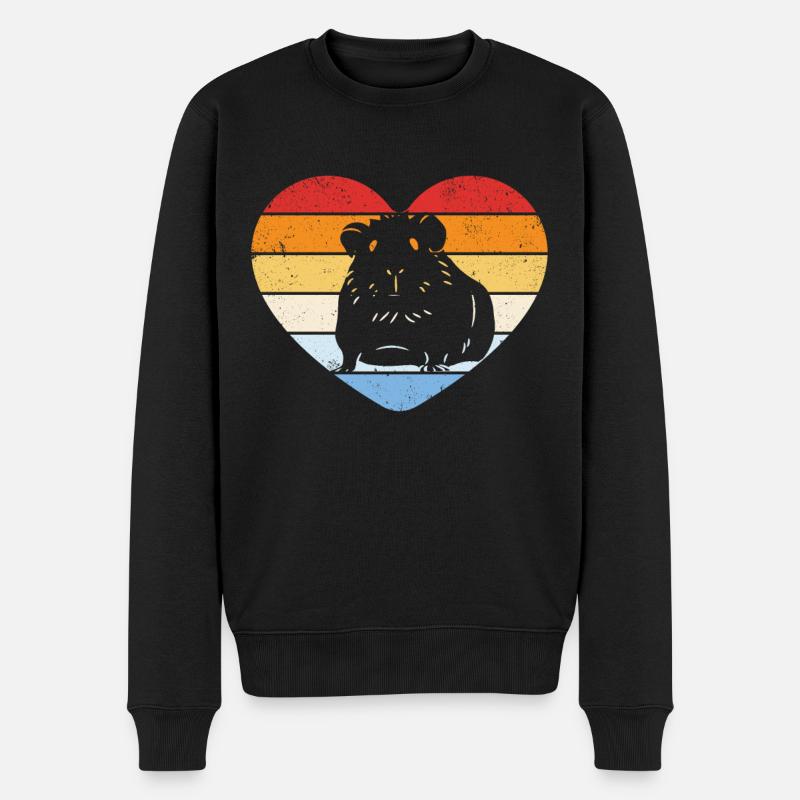 Vintage Meerschweinchen - Männer Premium Bio Pullover - Schwarz