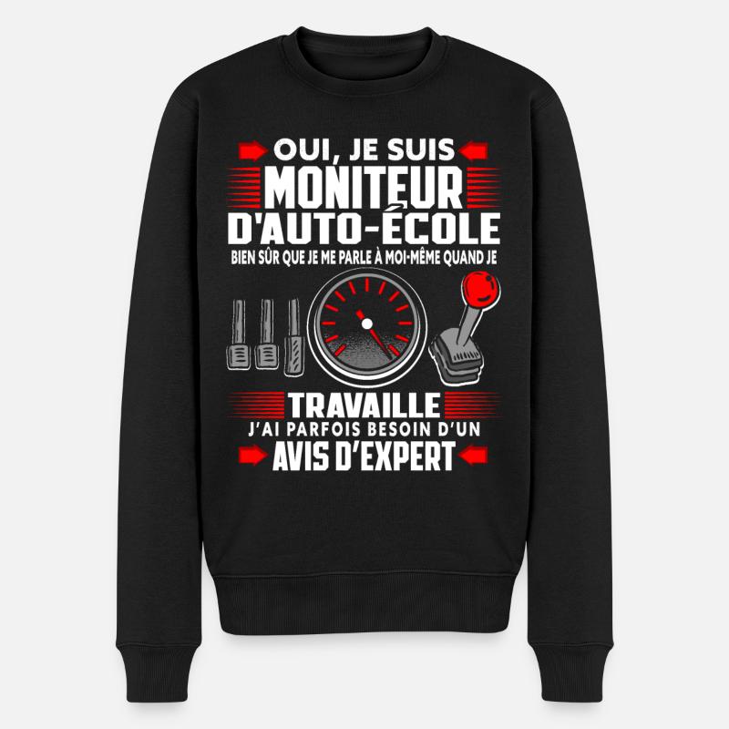 Moniteur De Conduite Moniteur D'Auto-École - Pull Premium bio Homme - noir