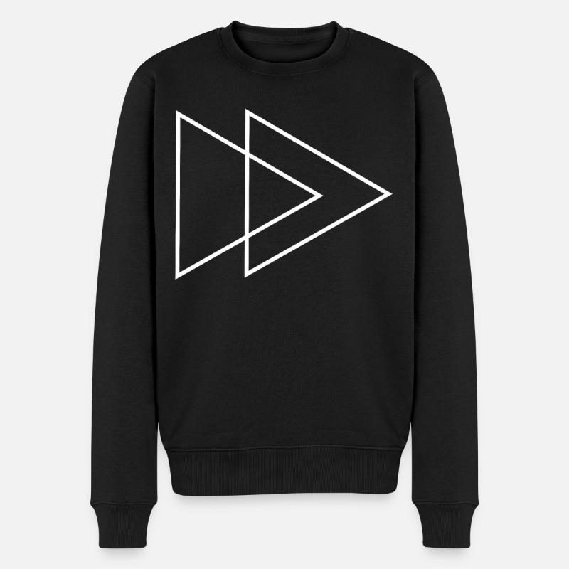 Doppel Dreieck Weiss - Männer Premium Bio Pullover - Schwarz