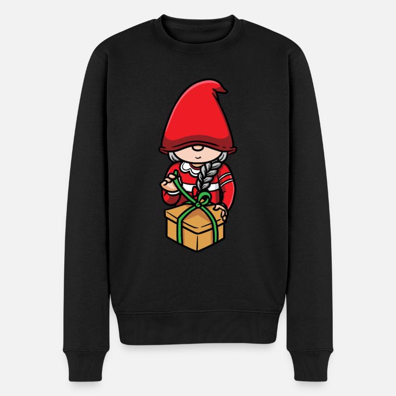 Weihnachten Wichtel Weihnachtswichtel - Männer Premium Bio Pullover - Schwarz