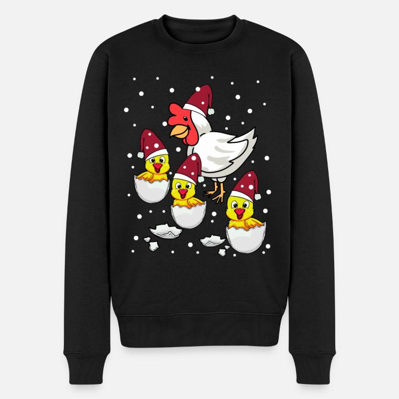 Noël Noël Mère Poulailler Nicholas - Pull Premium bio Homme - noir