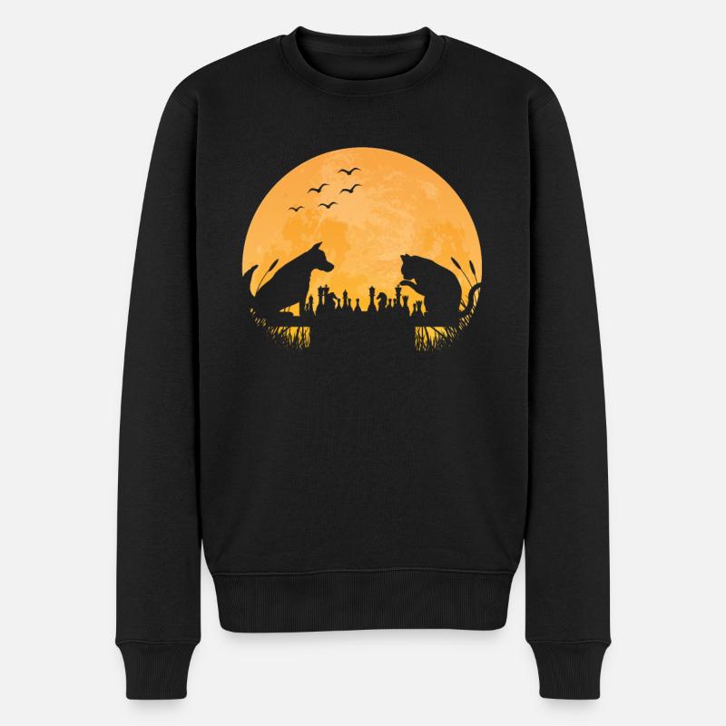 Joueur d’échecs Jeu d’échecs Chien Chat - Pull Premium bio Homme - noir