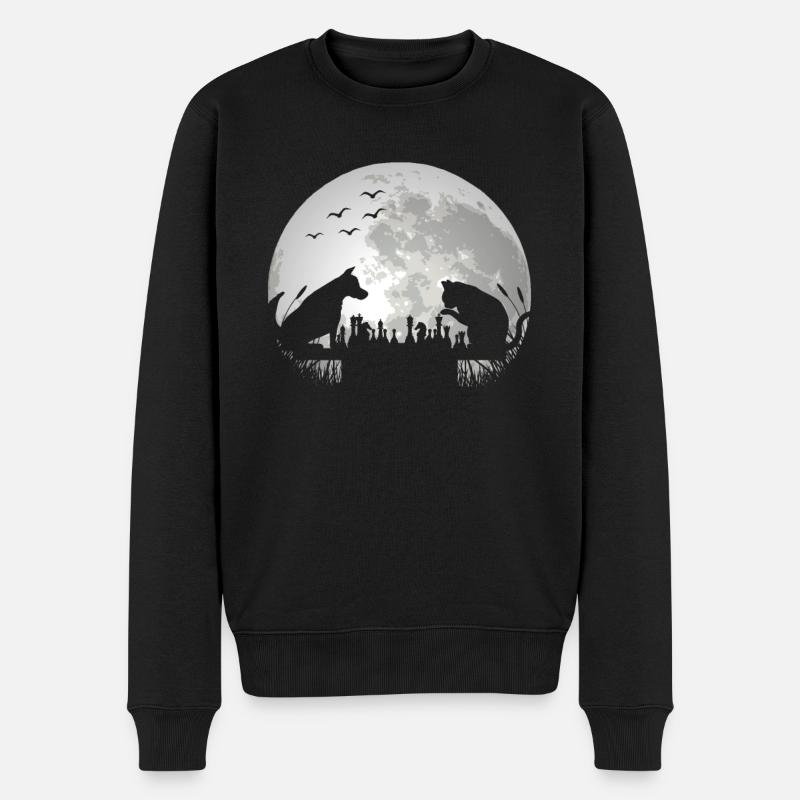 Schach Schachspieler Schachspiel Katze Hund - Männer Premium Bio Pullover - Schwarz