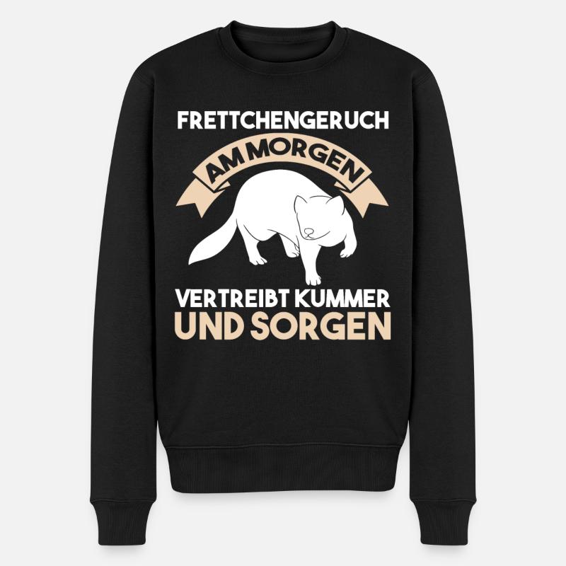 Frettchen - Männer Premium Bio Pullover - Schwarz