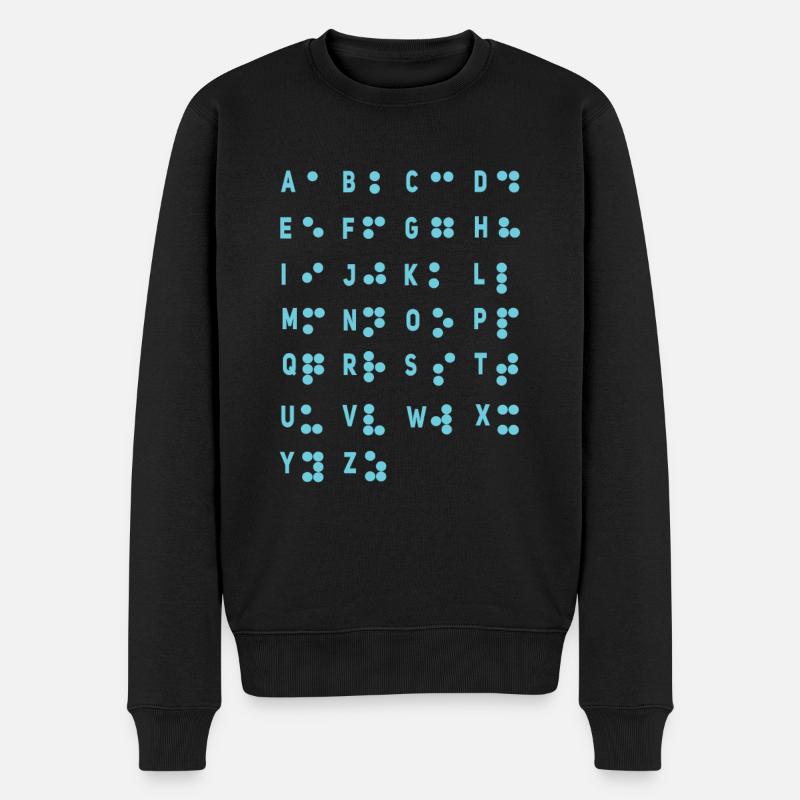 Impaired Letters Awareness Dots Braille - Männer Premium Bio Pullover - Schwarz