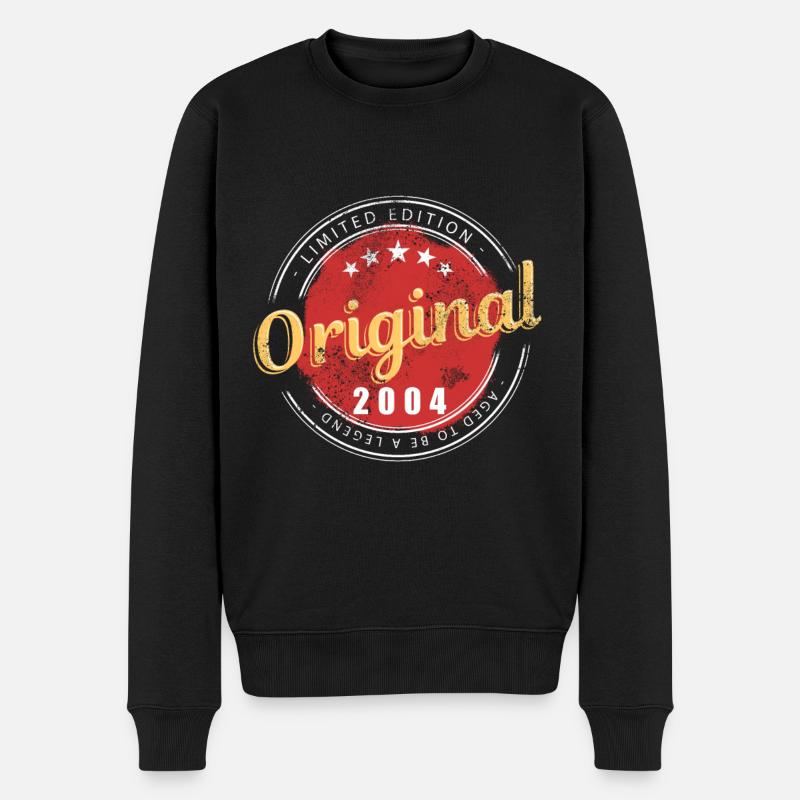 Geburtsjahr 2004 Original 2004 Geburtstag Geschenk - Männer Premium Bio Pullover - Schwarz
