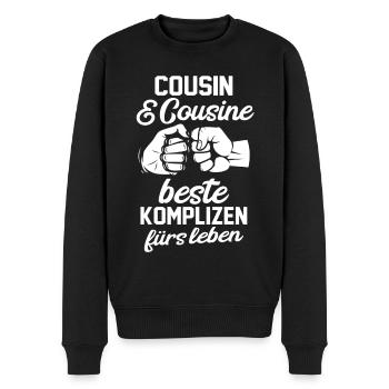 Cousin und Cousine - Männer Premium Bio Pullover - Schwarz - Vorne - Nico (187cm)