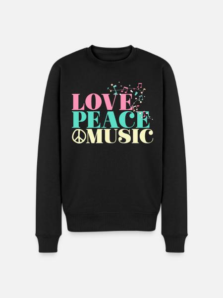 Love Peace Music - Men's Premium Organic Jumper - black