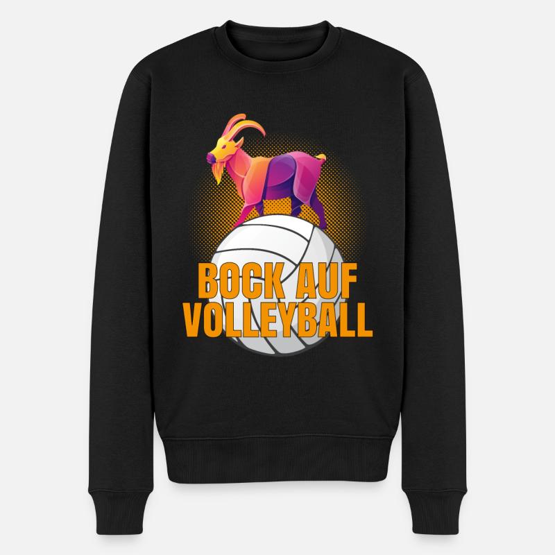 Bock auf Volleyball | Beachvolleyball Strandball - Männer Premium Bio Pullover - Schwarz