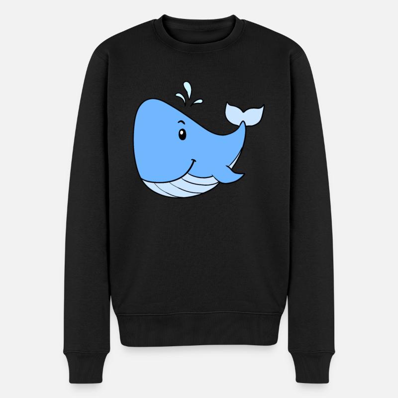 Wal - Männer Premium Bio Pullover - Schwarz