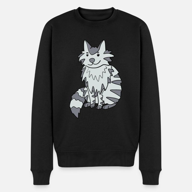 Maine Coon Chat - Pull Premium bio Homme - noir