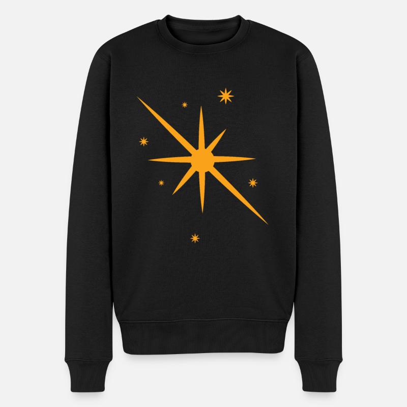 Goldener Stern - Männer Premium Bio Pullover - Schwarz