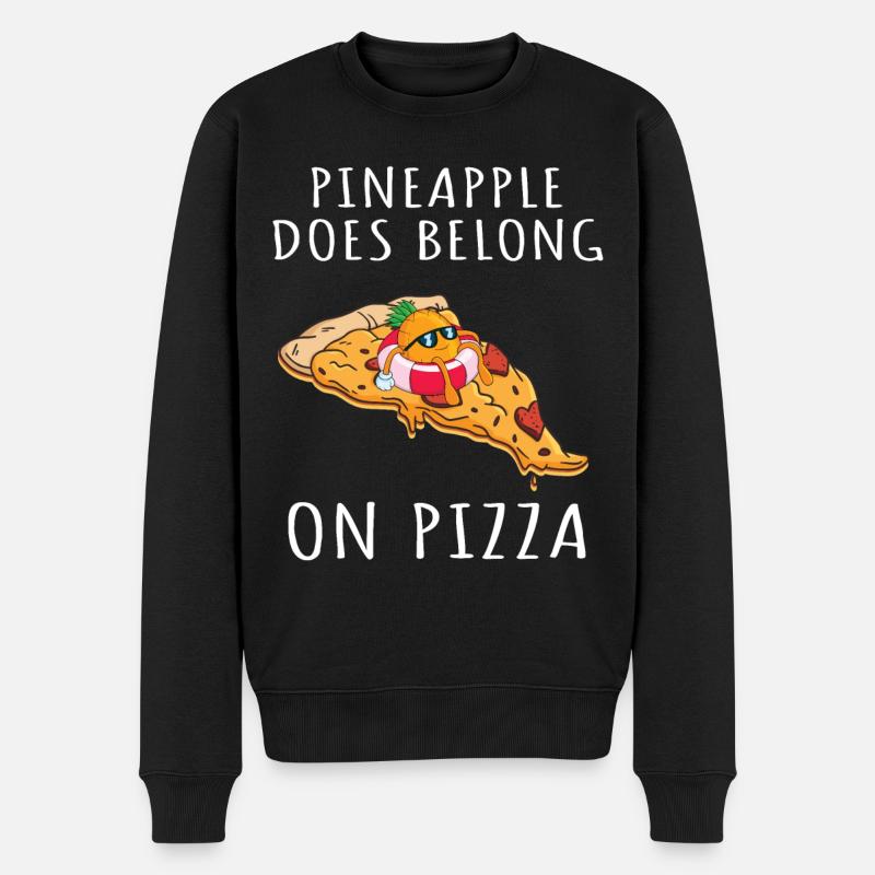Pizza Hawaii Ananas Pizza Essen - Männer Premium Bio Pullover - Schwarz