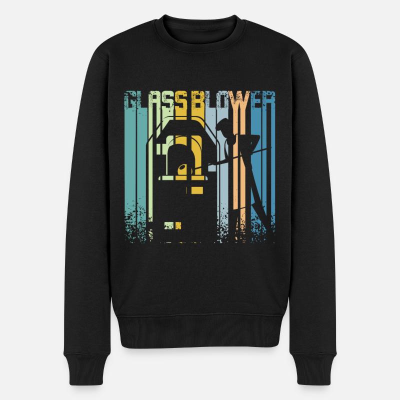Vintage Retro Glasbläser - Männer Premium Bio Pullover - Schwarz