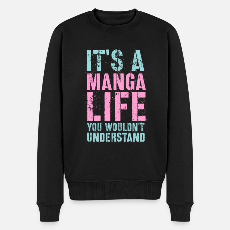 Manga Geschenk - Männer Premium Bio Pullover - Schwarz
