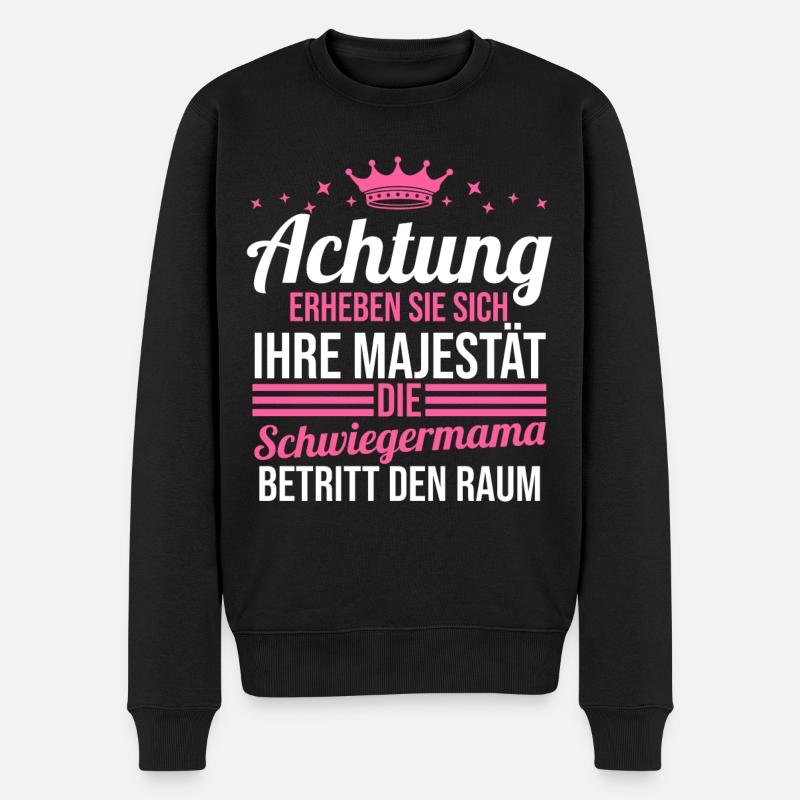 Schwiegermama - Männer Premium Bio Pullover - Schwarz