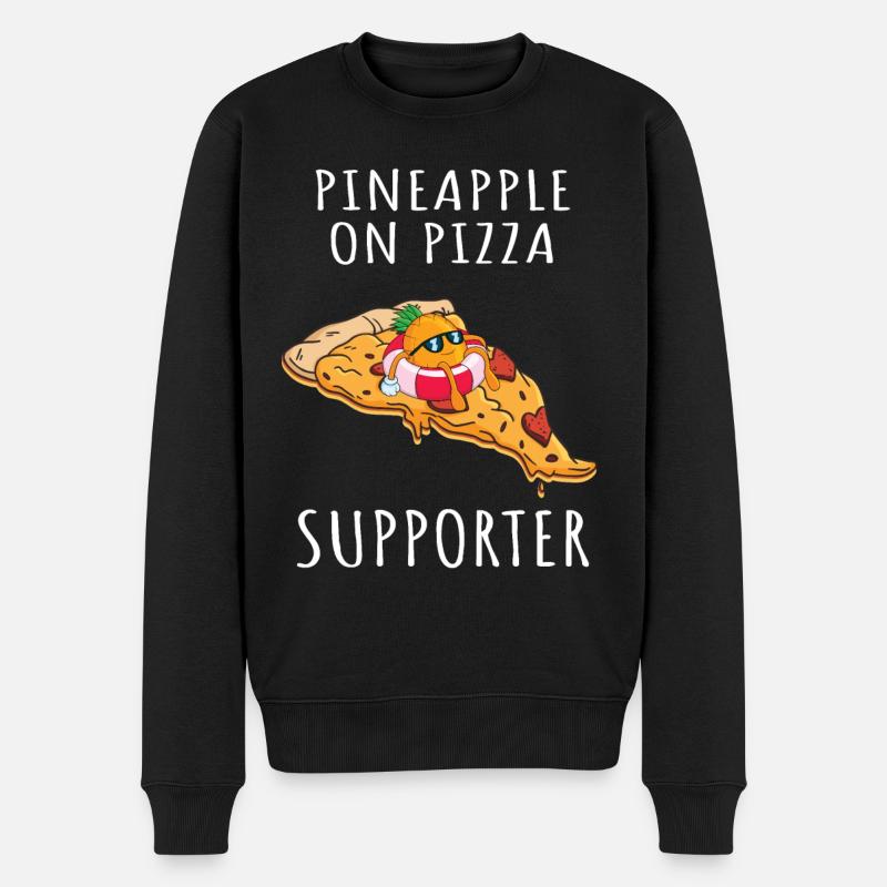 Pizza Hawaii Ananas Pizza Essen - Männer Premium Bio Pullover - Schwarz