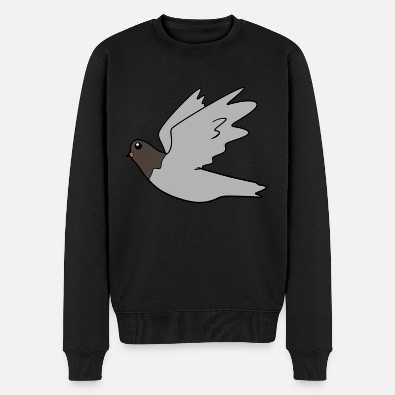 Taube - Männer Premium Bio Pullover - Schwarz