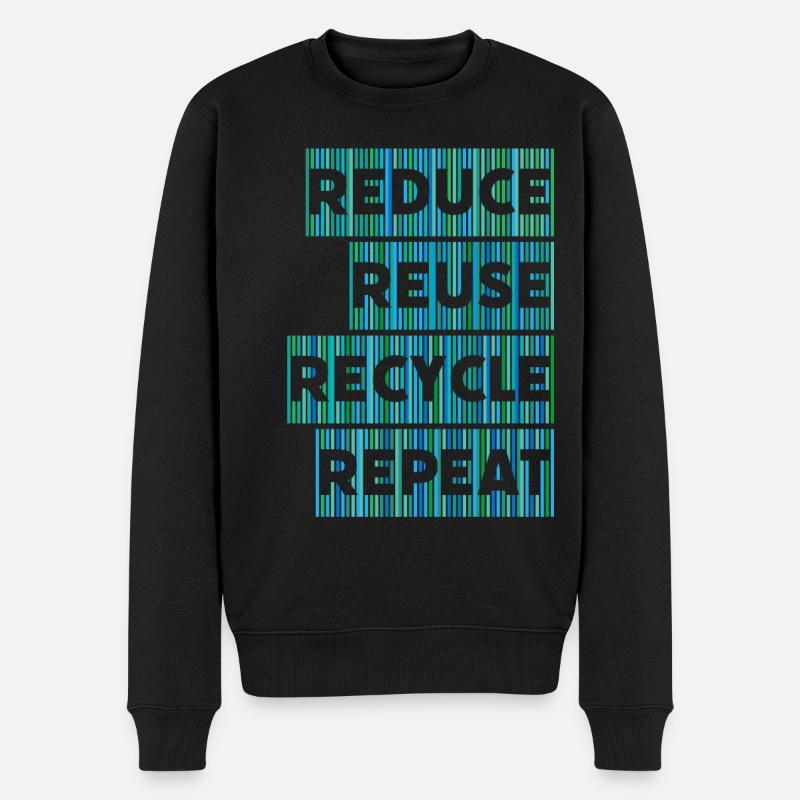 Recycling Umwelt Klima Klimaschutz Natur - Männer Premium Bio Pullover - Schwarz