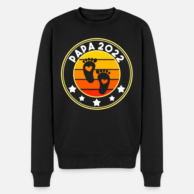 Werdender Papa 2022 - Männer Premium Bio Pullover - Schwarz