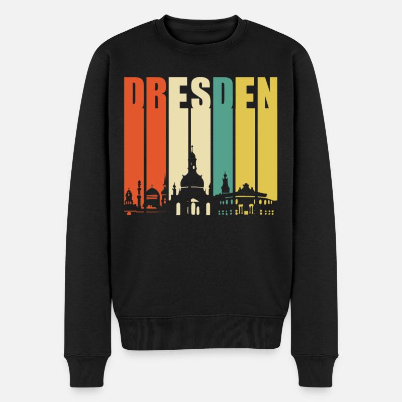 Dresden - Männer Premium Bio Pullover - Schwarz