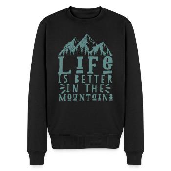 Dicton de montagne - Pull Premium bio Homme - noir - Devant - Nico (187cm)