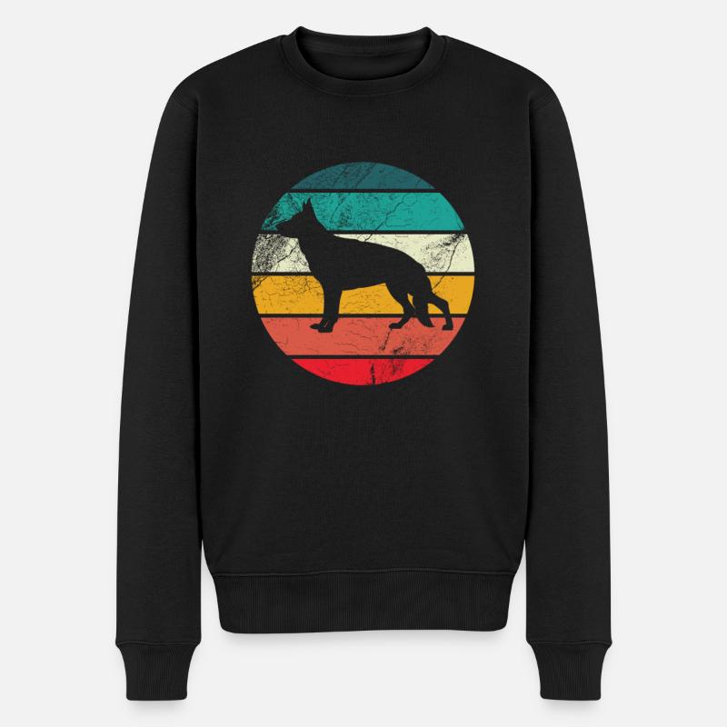 Schäferhund - Männer Premium Bio Pullover - Schwarz