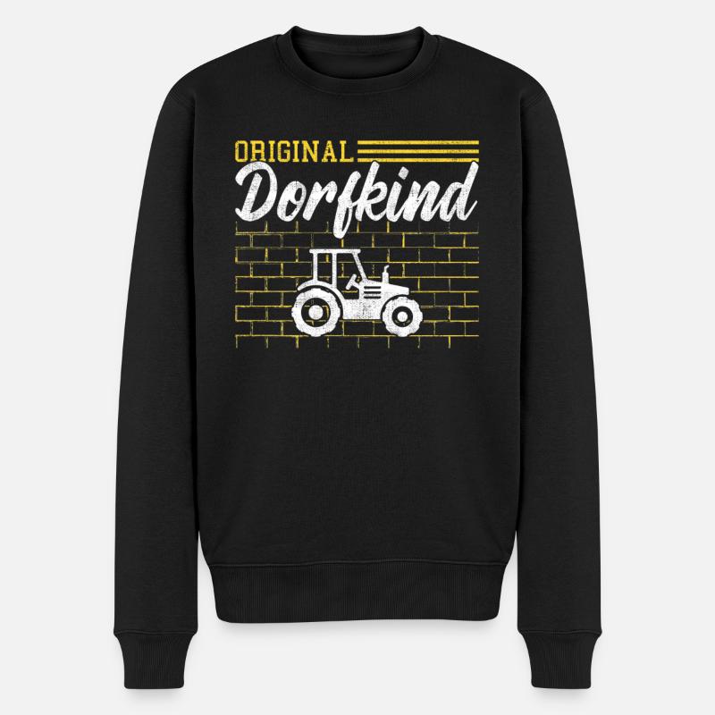 Original Dorfkind - Männer Premium Bio Pullover - Schwarz