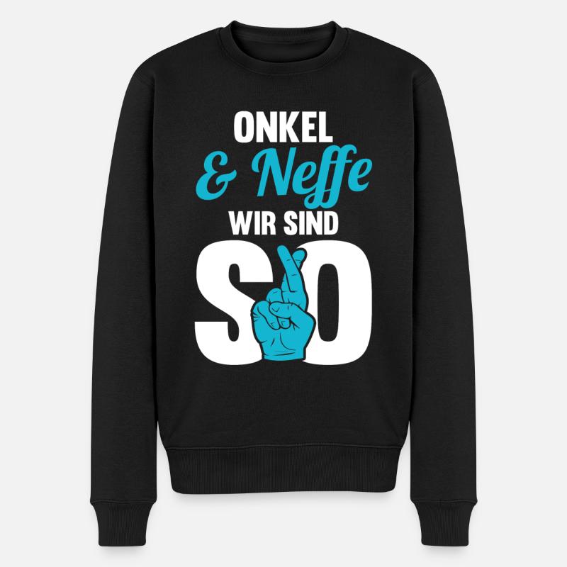 Onkel und Neffe - Männer Premium Bio Pullover - Schwarz