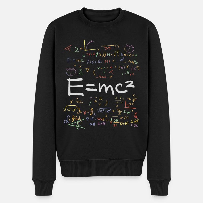 Physik und Mathematik Formeln EMC2 - Männer Premium Bio Pullover - Schwarz