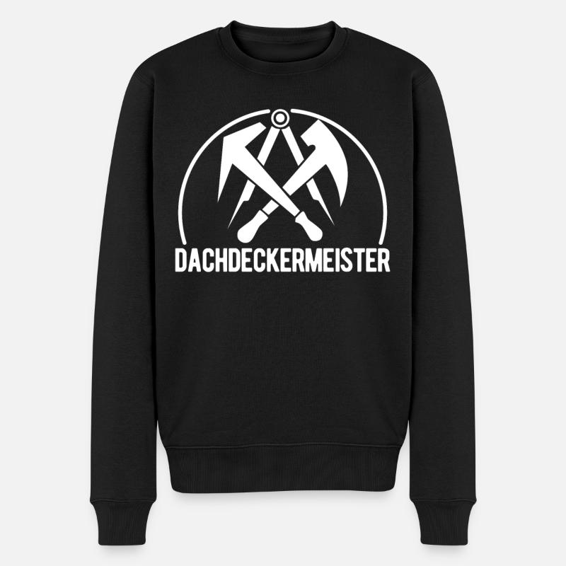 Dachdecker Meister Dachdeckermeister Geschenk - Männer Premium Bio Pullover - Schwarz