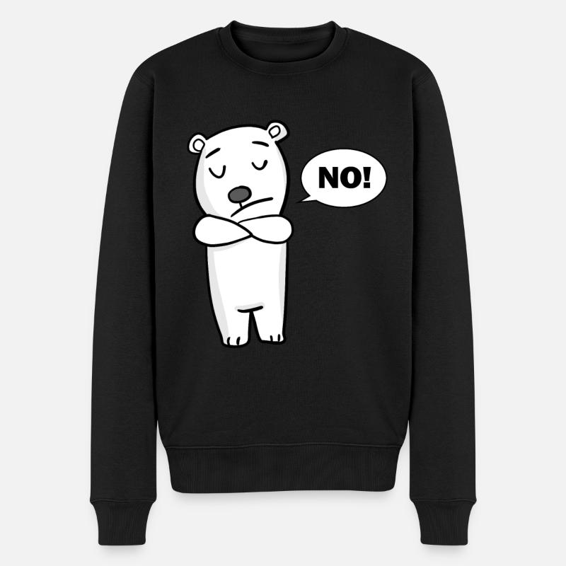 Polarbär bär Nein - Männer Premium Bio Pullover - Schwarz
