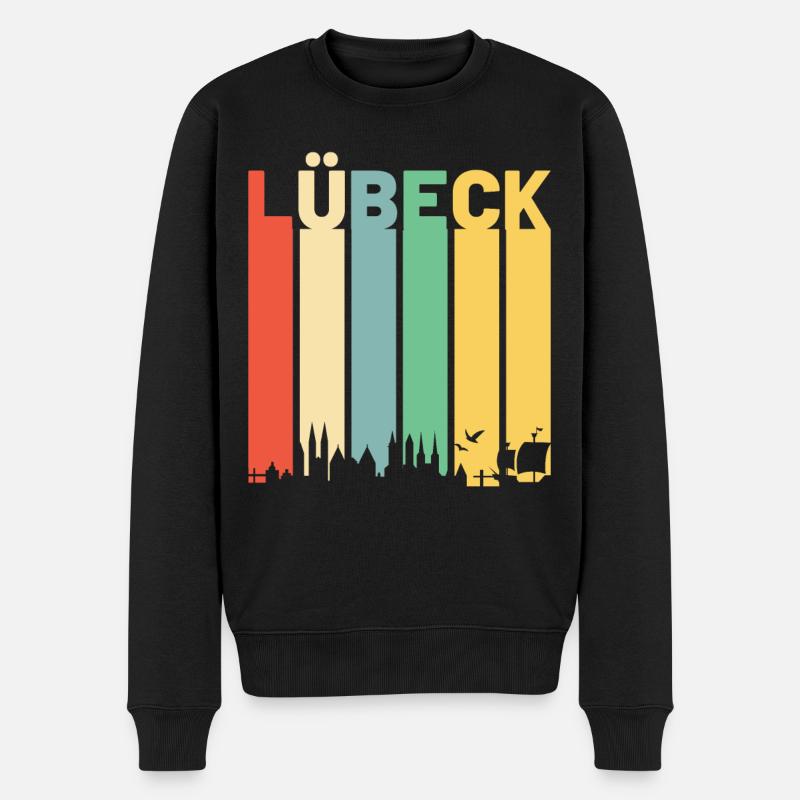 Lübeck - Männer Premium Bio Pullover - Schwarz