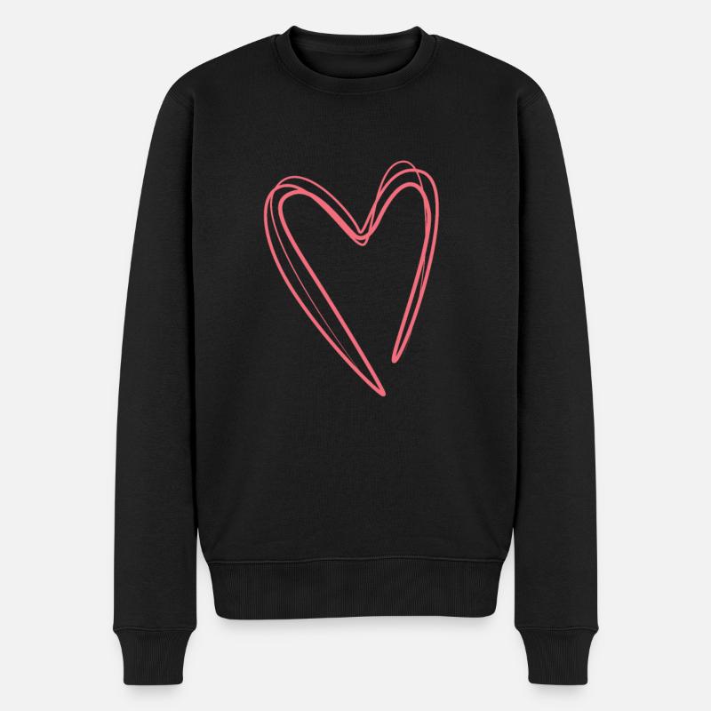 Cœur Rose - Pull Premium bio Homme - noir