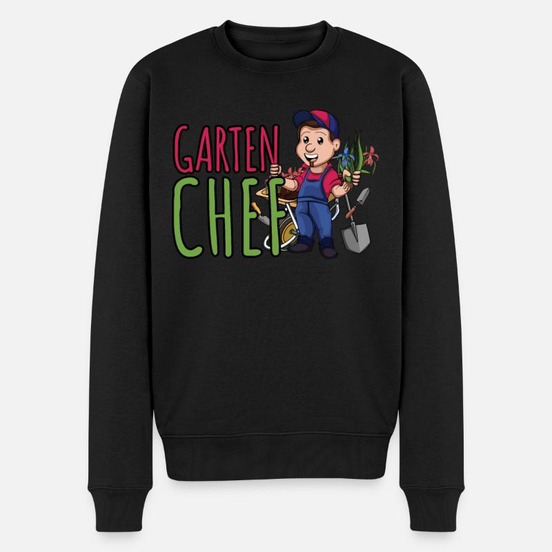 Pflanzenflüsterer Garten Chef - Männer Premium Bio Pullover - Schwarz