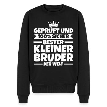 Bester kleiner Bruder der Welt - Männer Premium Bio Pullover - Schwarz - Vorne - Nico (187cm)