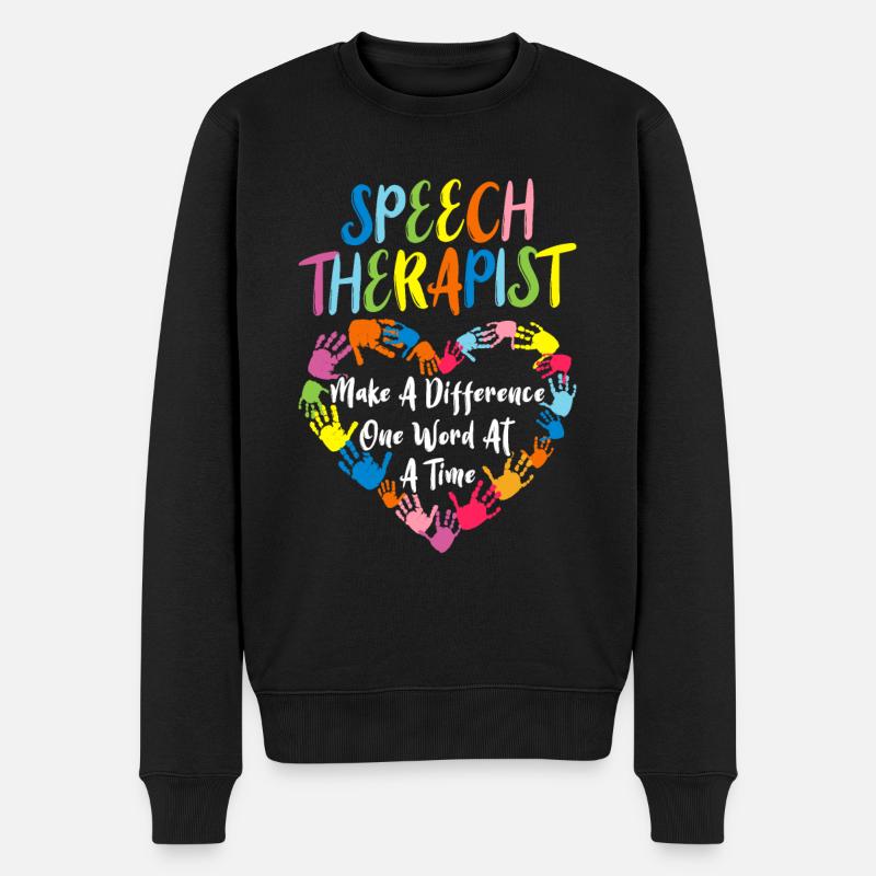 SLP Speech Language Pathologist Speechie - Männer Premium Bio Pullover - Schwarz