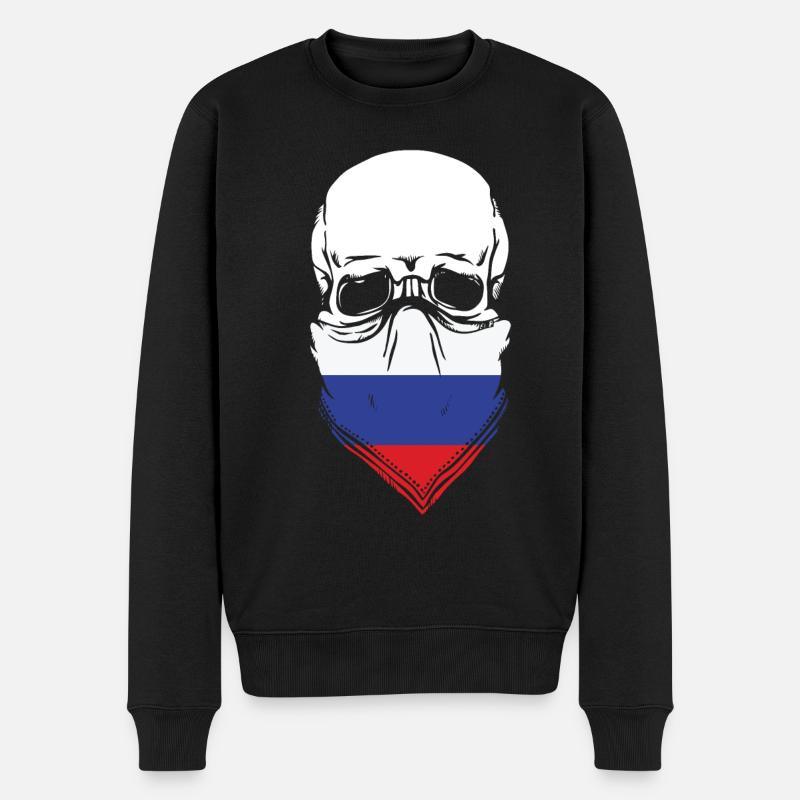 RUSSIA - Männer Premium Bio Pullover - Schwarz