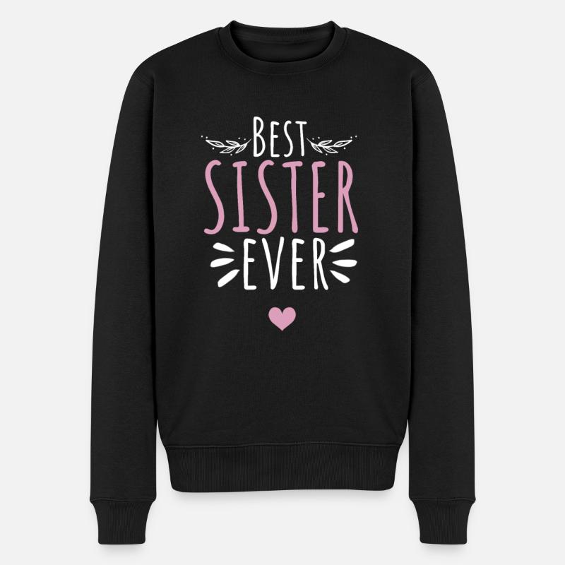 Beste Schwester - Männer Premium Bio Pullover - Schwarz