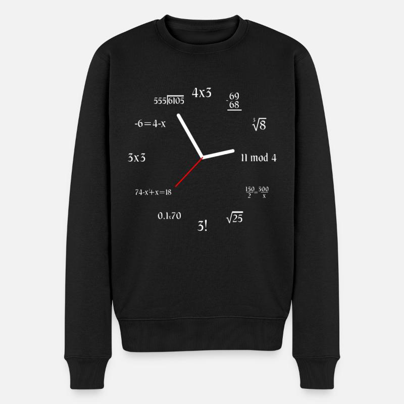Mathématiques Horloge Math Meme Drôle Math Horloge - Pull Premium bio Homme - noir