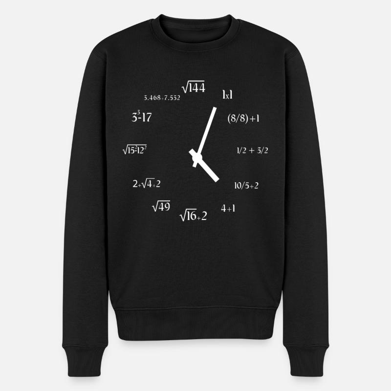 Math Clock Funny Mathematics Clock Meme Math Clock - Men's Premium Organic Jumper - black