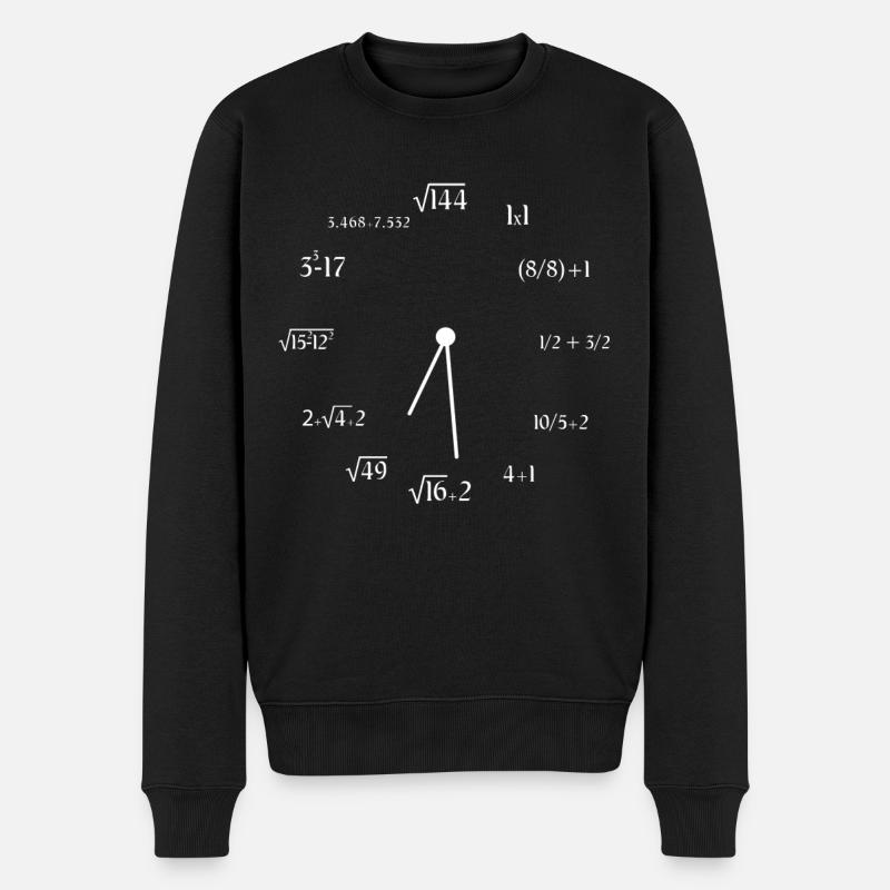 Math Clock Meme Funny Mathematics Clock Math Meme - Men's Premium Organic Jumper - black