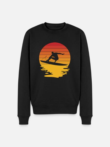 Surfing Surfboard Surfer Surfboard Surfing - Men's Premium Organic Jumper - black