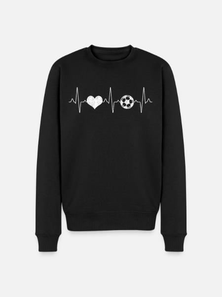 Football Heartbeat - Men's Premium Organic Jumper - black
