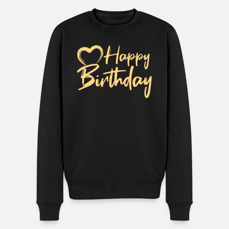 Happy Birthday - Männer Premium Bio Pullover - Schwarz