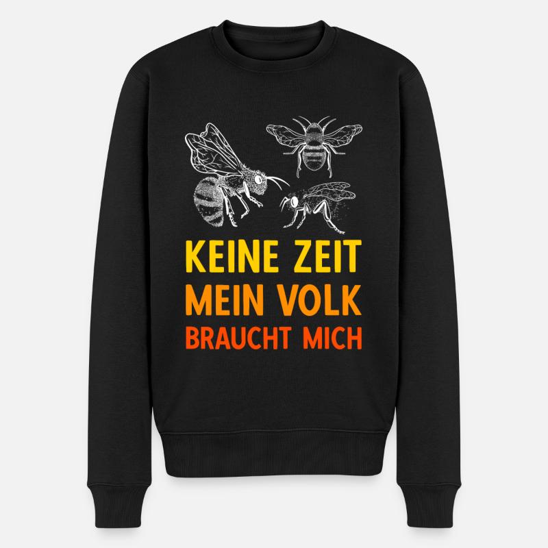 Keine Zeit Mein Volk braucht mich Imker Bienen - Männer Premium Bio Pullover - Schwarz