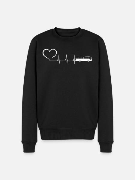 BUS ECG HEARTBEAT - Men's Premium Organic Jumper - black