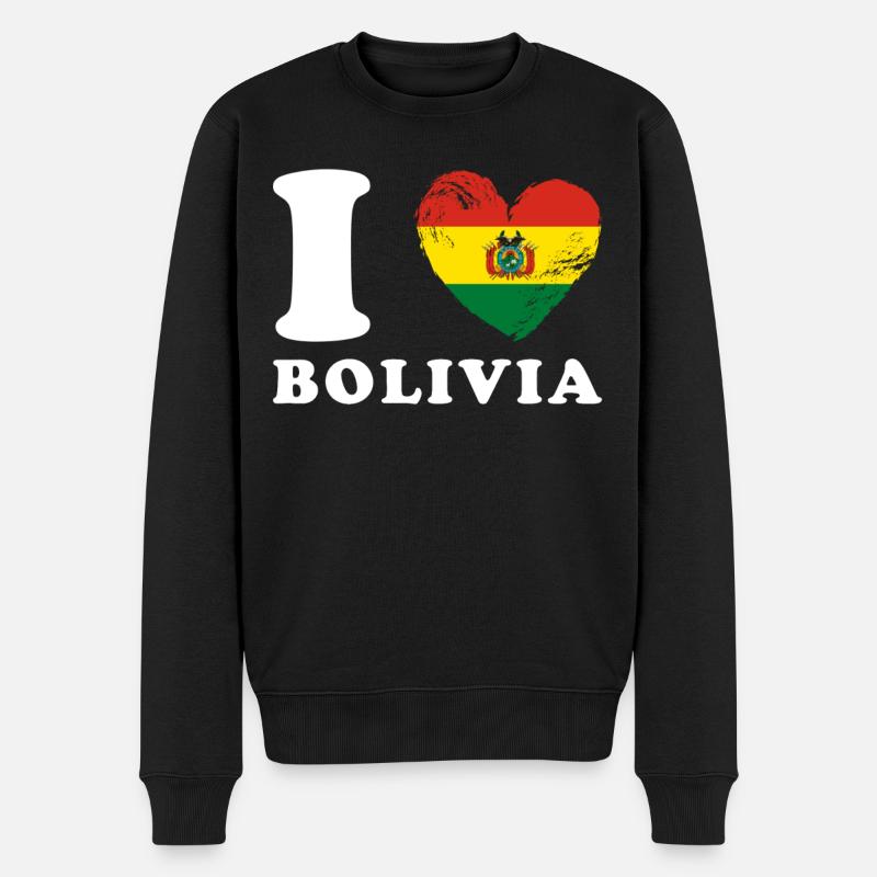 Ich liebe Bolivien - Männer Premium Bio Pullover - Schwarz