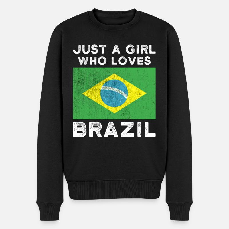 Juste une fille qui aime le Brésil - Pull Premium bio Homme - noir